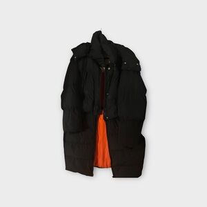 4-in-1 Black and Orange Puffer Jacket
